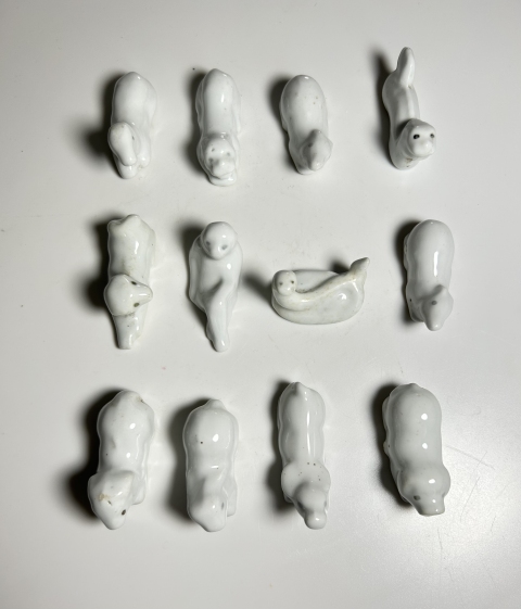 古玩陶瓷青白釉十二生肖造像拍賣，當前價格260元