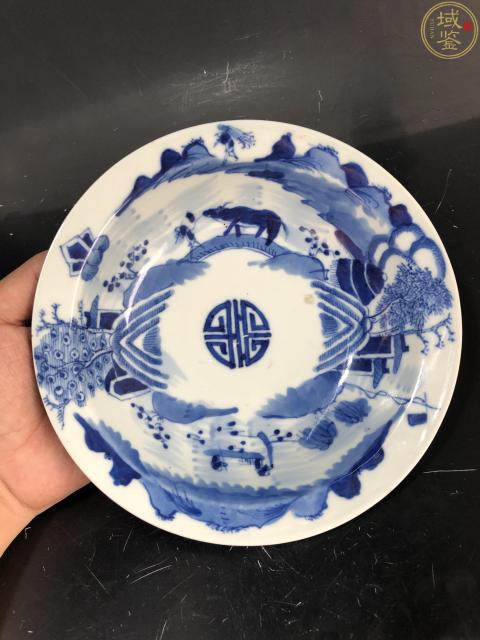 古玩陶瓷晚清青花漁樵耕讀紋筆洗拍賣(mài)，當(dāng)前價(jià)格2500元