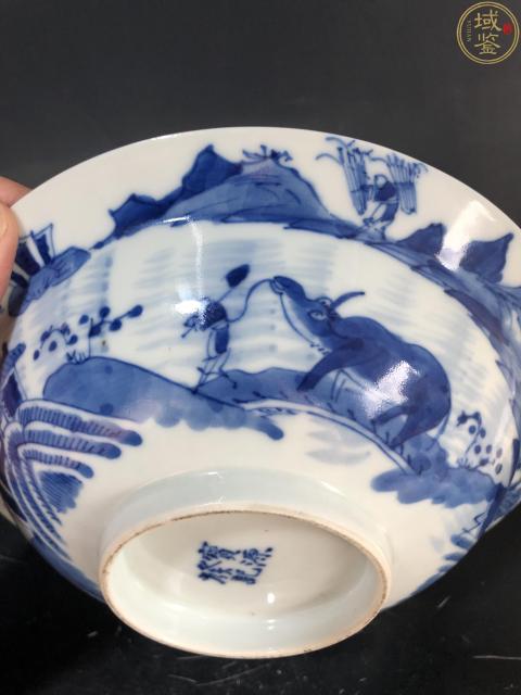 古玩陶瓷晚清青花漁樵耕讀紋筆洗拍賣(mài)，當(dāng)前價(jià)格2500元