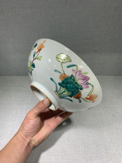 古玩陶瓷晚清粉彩四季花卉紋大碗拍賣,當(dāng)前價(jià)格399元