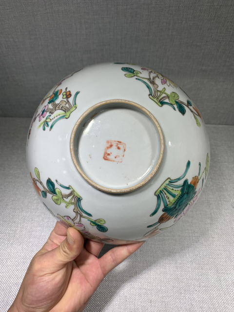 古玩陶瓷晚清粉彩四季花卉紋大碗拍賣,當(dāng)前價(jià)格399元