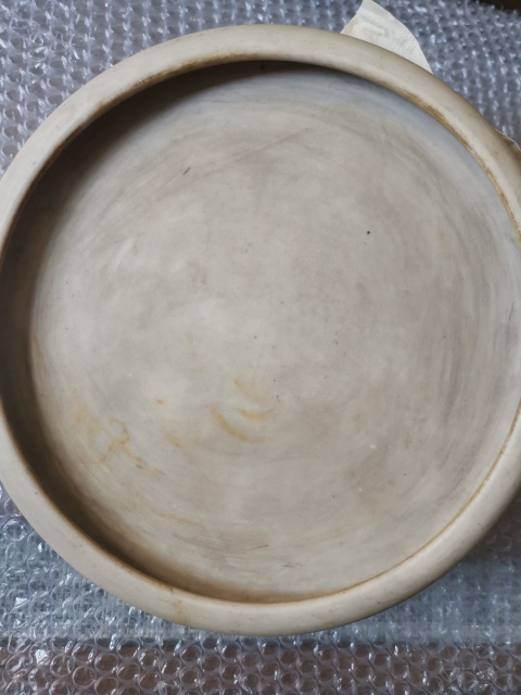 古玩雜項(xiàng)清代，瓷質(zhì)圓硯拍賣，當(dāng)前價(jià)格3333元