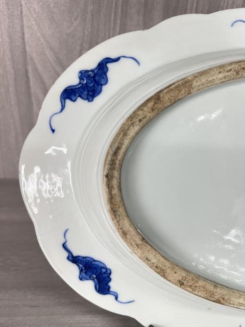 古玩陶瓷清道光 二級官青花淡描纏枝花卉紋花口盤拍賣，當(dāng)前價格3800元