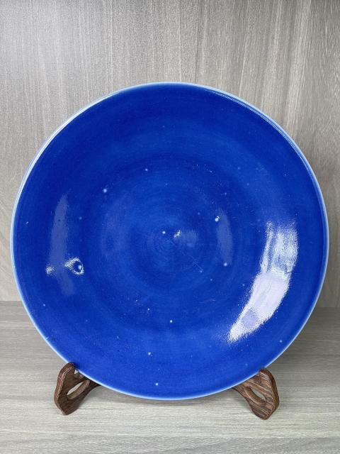 清嘉慶 極品霽藍釉大盤拍賣，當前價格3000元