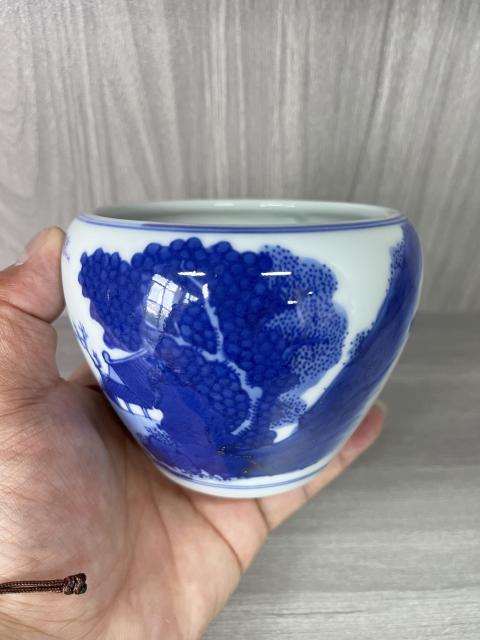 古玩陶瓷民國 極品 人物山水紋青花水呈（文房器）拍賣，當前價格980元