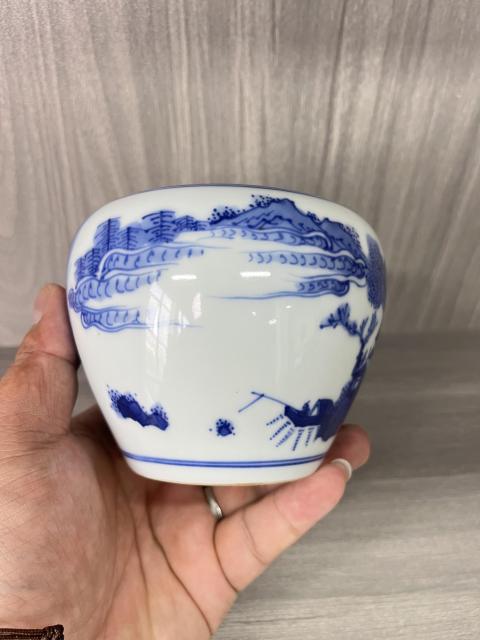 古玩陶瓷民國 極品 人物山水紋青花水呈（文房器）拍賣，當前價格980元