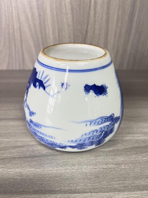 古玩陶瓷民國 極品 人物山水紋青花水呈（文房器）拍賣，當前價格980元