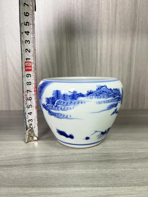 古玩陶瓷民國 極品 人物山水紋青花水呈（文房器）拍賣，當前價格980元