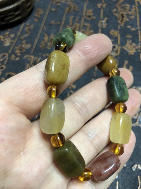 古玩玉器新疆天然多寶玉珠多寶手串拍賣，當前價格339元