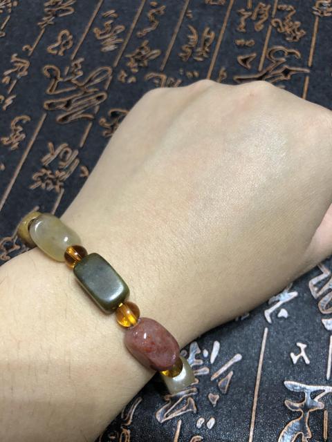 古玩玉器新疆天然多寶玉珠多寶手串拍賣，當前價格339元