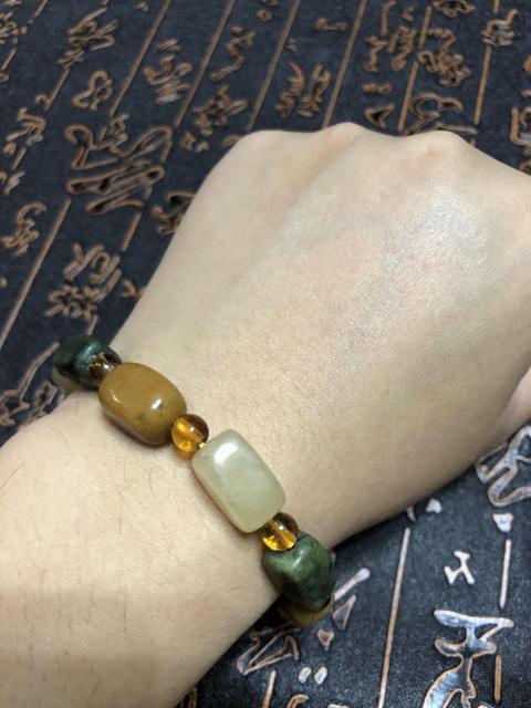 古玩玉器新疆天然多寶玉珠多寶手串拍賣，當前價格339元