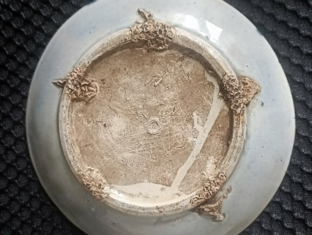 古玩陶瓷清.青花靈芝紋盤一對拍賣，當前價格98元