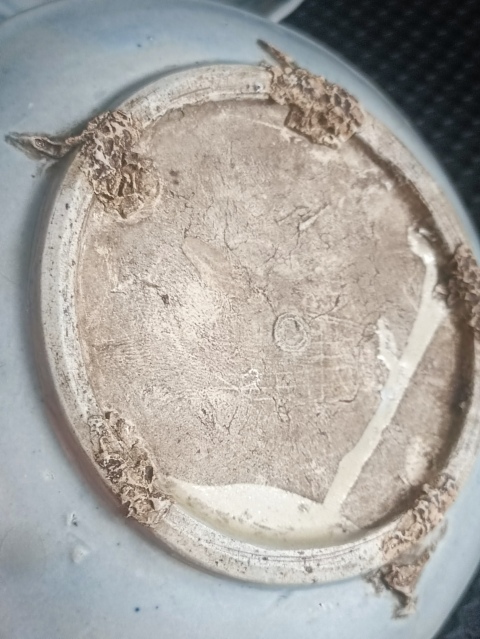 古玩陶瓷清.青花靈芝紋盤一對拍賣，當前價格98元