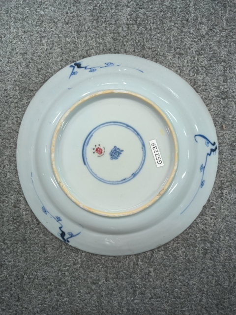 古玩陶瓷青花淡描花卉紋折沿盤拍賣，當前價格2000元