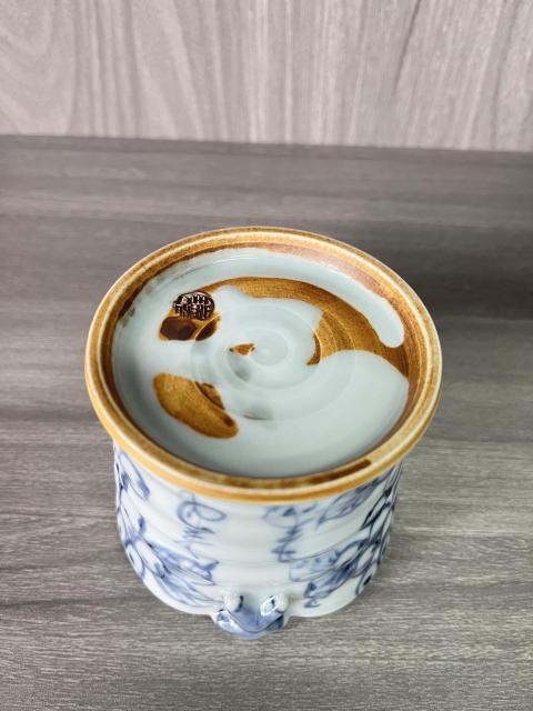 古玩陶瓷青花葡萄??紋主人杯拍賣，當前價格380元