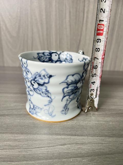 古玩陶瓷青花葡萄??紋主人杯拍賣，當前價格380元