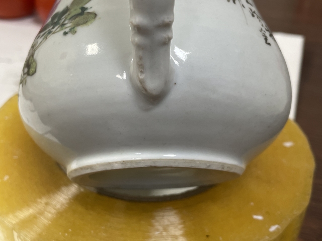 古玩陶瓷淺絳彩花鳥詩文茶壺拍賣，當(dāng)前價(jià)格1800元