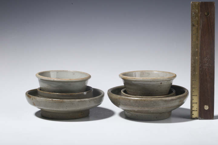 古玩陶瓷明末?青釉盞托(一對)拍賣,當前價格3200元