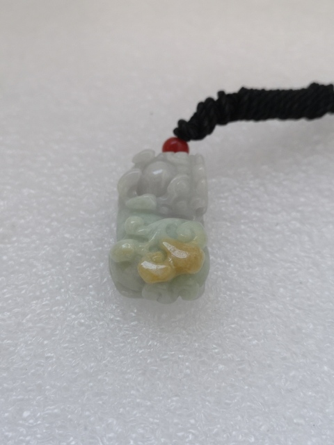 古玩玉器天然翡翠“貔貅”掛件拍賣,當前價格398元