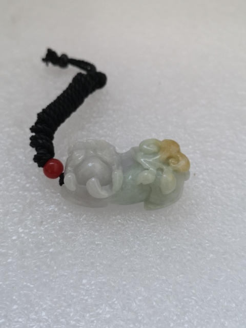 古玩玉器天然翡翠“貔貅”掛件拍賣,當前價格398元