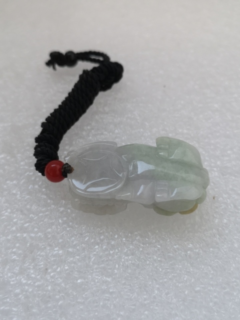 古玩玉器天然翡翠“貔貅”掛件拍賣,當前價格398元
