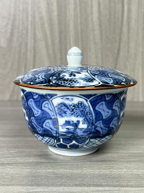 古玩陶瓷晚清民國 青花山水人物紋蓋缸拍賣，當(dāng)前價格290元