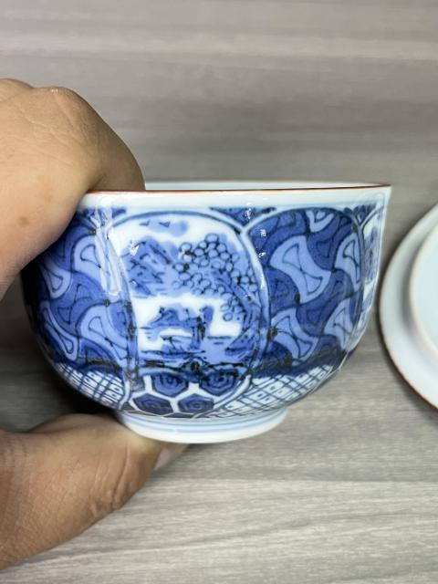 古玩陶瓷晚清民國 青花山水人物紋蓋缸拍賣，當(dāng)前價格290元