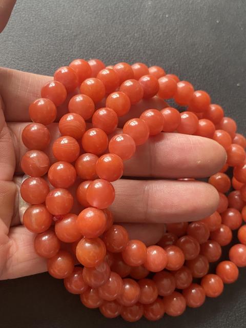 古玩雜項南紅瑪瑙珠串拍賣，當前價格2800元
