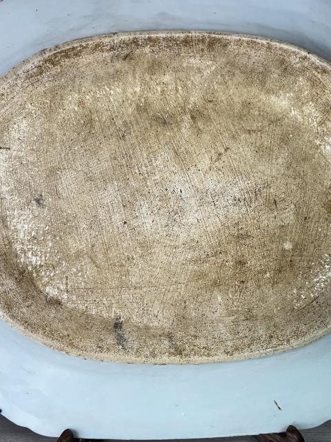 古玩陶瓷清乾隆 極品青花山水樓閣紋八方長盤拍賣，當前價格3800元