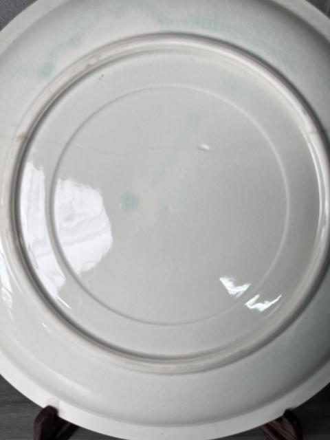 古玩陶瓷青花加彩花卉紋盤拍賣，當前價格80元