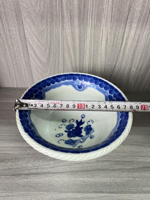 古玩陶瓷清晚期 精品青花魚藻紋花口碗拍賣,當前價格650元