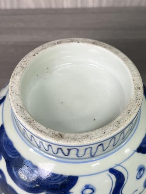 古玩陶瓷清晚期 精品青花魚藻紋花口碗拍賣,當前價格650元