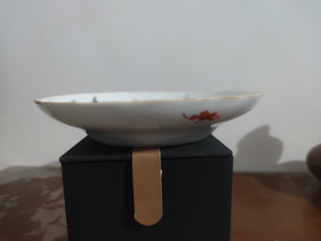 古玩陶瓷清同治粉彩花鳥紋盤拍賣，當前價格6800元