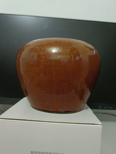 古玩陶瓷姜黃釉西瓜罐拍賣，當(dāng)前價(jià)格666元