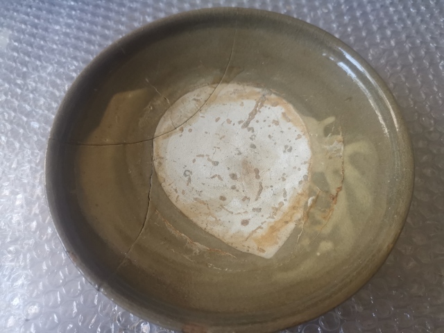 古玩陶瓷元代，鈞窯青釉盤拍賣，當前價格1333元