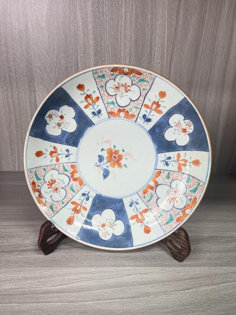 清康熙 青花五彩花卉紋盤拍賣，當前價格680元