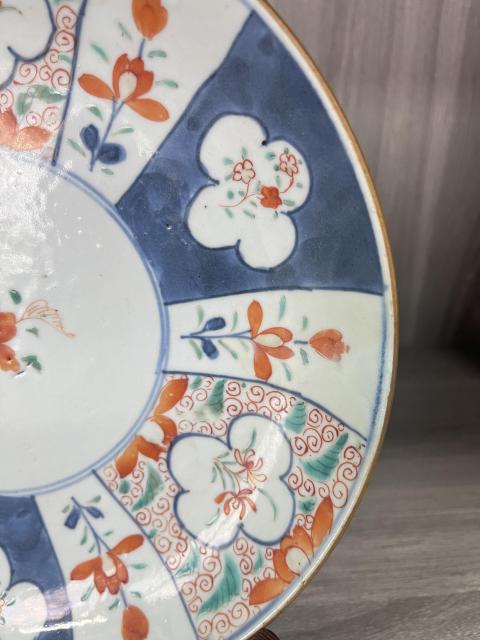 古玩陶瓷清康熙 青花五彩花卉紋盤拍賣,當前價格680元