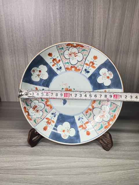 古玩陶瓷清康熙 青花五彩花卉紋盤拍賣,當前價格680元
