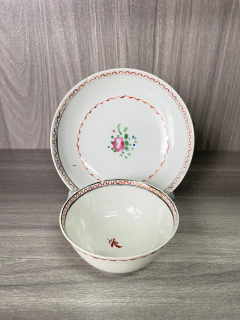 古玩陶瓷清乾隆 精品粉彩花卉紋杯碟拍賣,當(dāng)前價格850元