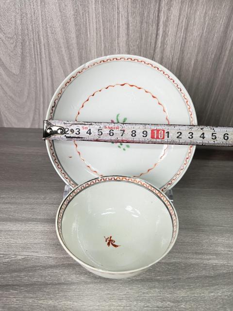 古玩陶瓷清乾隆 精品粉彩花卉紋杯碟拍賣,當(dāng)前價格850元