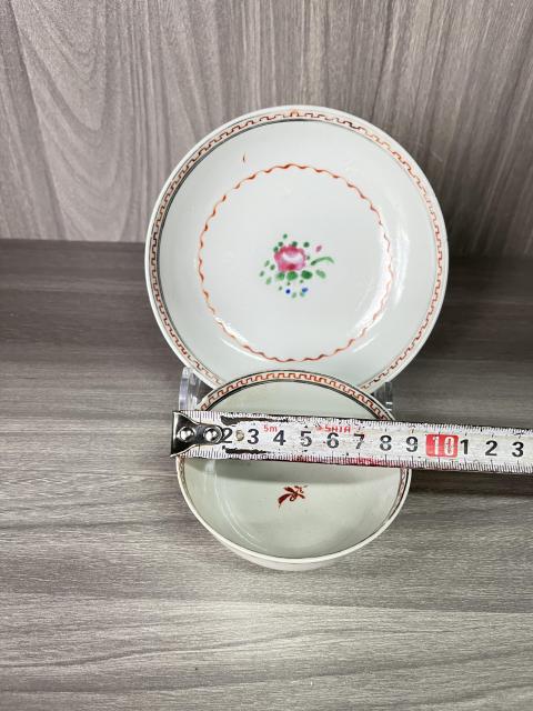 古玩陶瓷清乾隆 精品粉彩花卉紋杯碟拍賣,當(dāng)前價格850元
