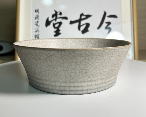 古玩陶瓷哥釉弦紋水洗拍賣,當前價格850元