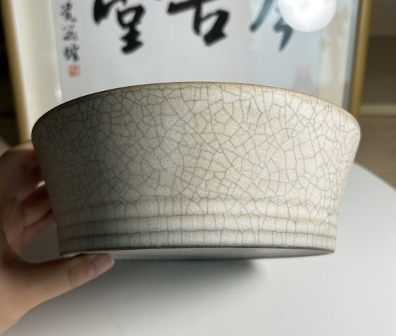 古玩陶瓷哥釉弦紋水洗拍賣,當前價格850元