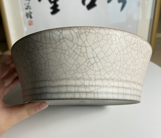 古玩陶瓷哥釉弦紋水洗拍賣,當前價格850元