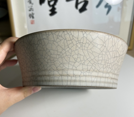 古玩陶瓷哥釉弦紋水洗拍賣,當前價格850元