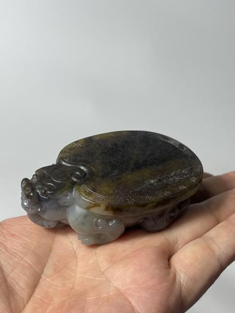 古玩玉器墨玉青花龜拍賣(mài)，當(dāng)前價(jià)格2000元