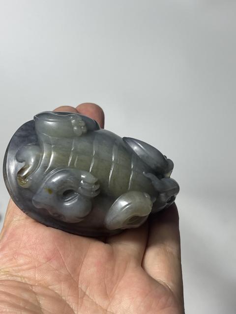 古玩玉器墨玉青花龜拍賣(mài)，當(dāng)前價(jià)格2000元