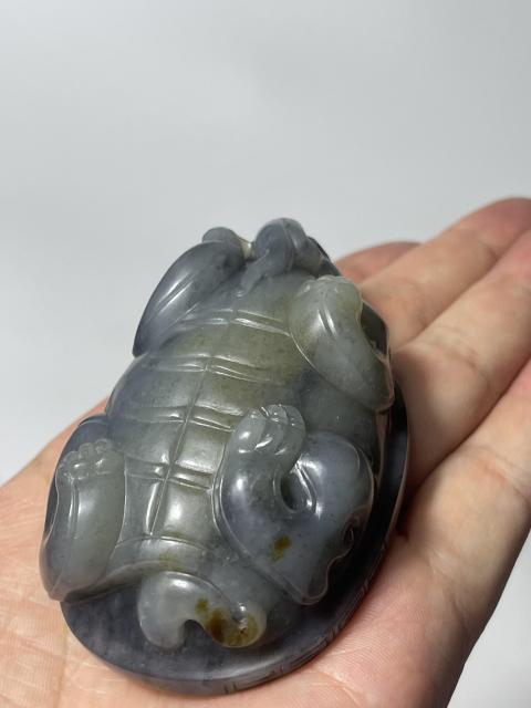 古玩玉器墨玉青花龜拍賣(mài)，當(dāng)前價(jià)格2000元