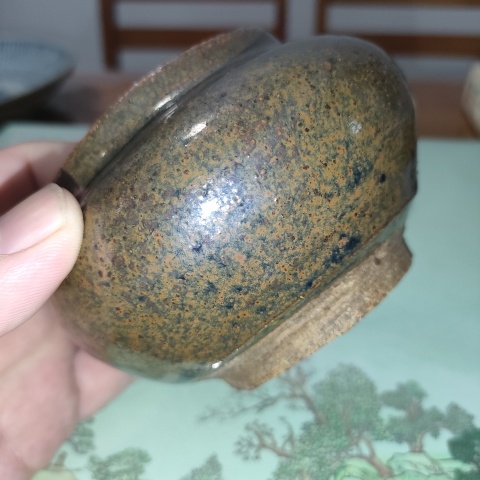 古玩陶瓷明早期,磁州窯鐵銹花釉蓋罐拍賣,當(dāng)前價格399元