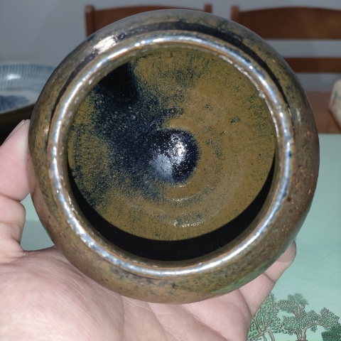 古玩陶瓷明早期,磁州窯鐵銹花釉蓋罐拍賣,當(dāng)前價格399元